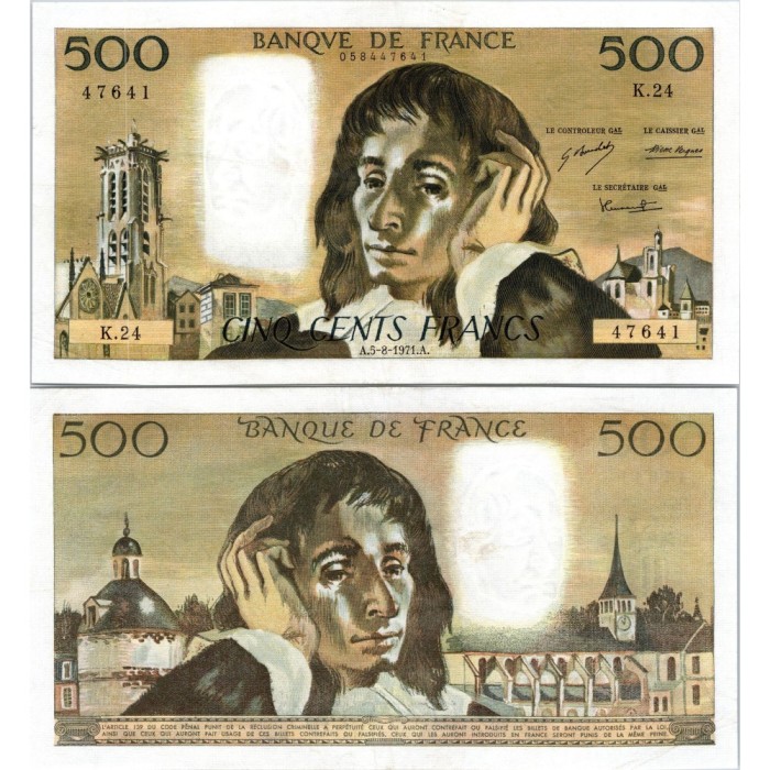 Fay.01.06 - 05/08/71 - Alph D.25 - 500 Francs Pascal