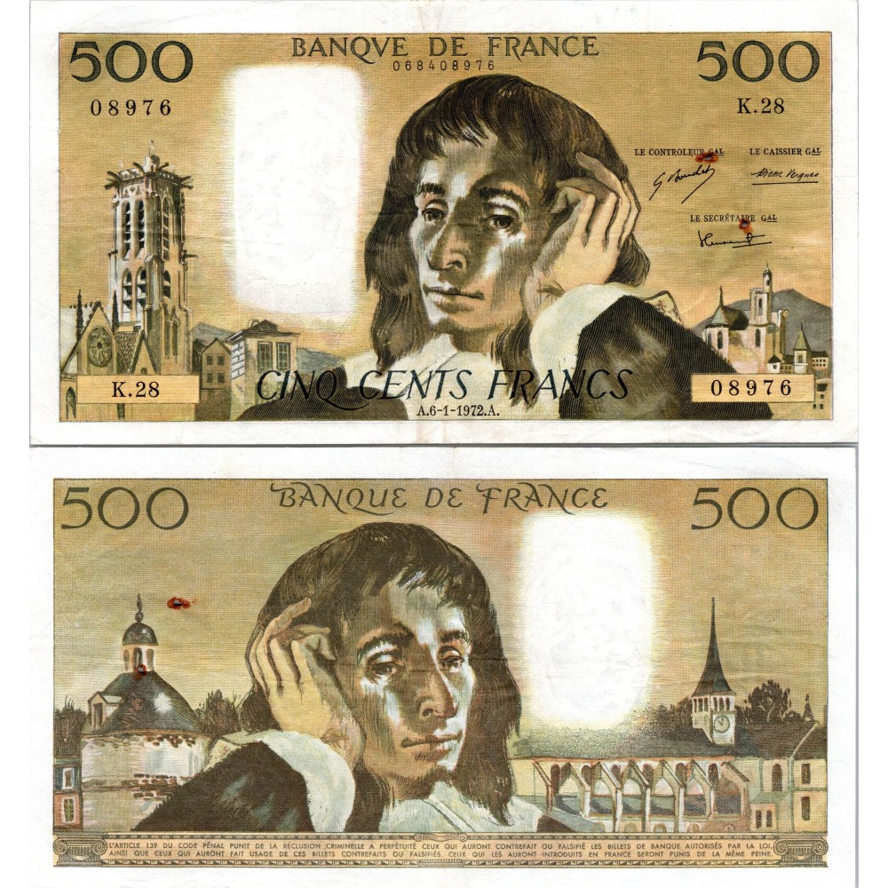 Fay.01.08 - 06/01/72 - Alph K.28 - 500 Francs Pascal