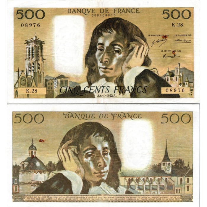 Fay.01.08 - 06/01/72 - Alph K.28 - 500 Francs Pascal
