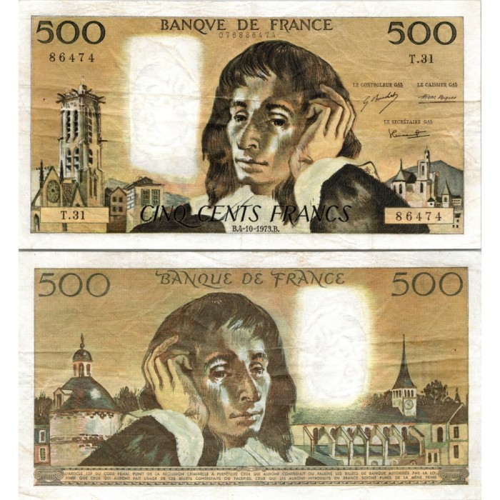 Fay.01.09 - 04/10/73 - Alph F.32 - 500 Francs Pascal