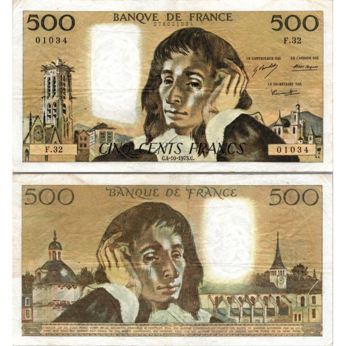 Fay.01.09 - 04/10/73 - Alph G.32 - 500 Francs Pascal
