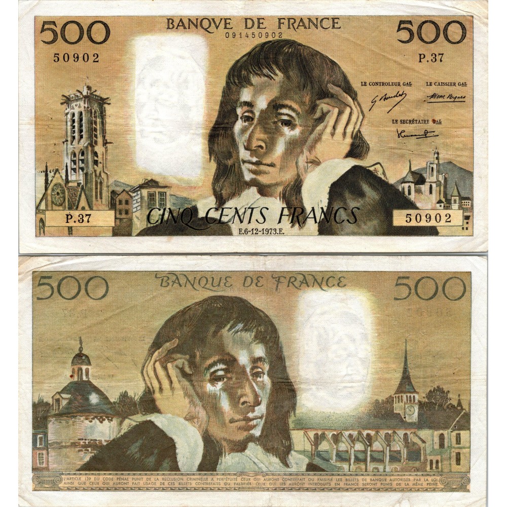 Fay.01.10 - 06/12/73 - Alph N.40 - 500 Francs Pascal