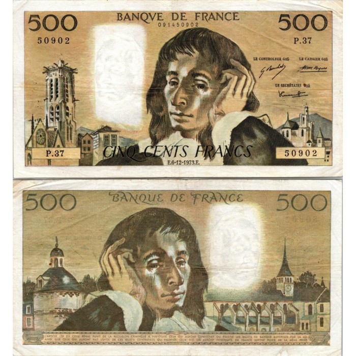 Fay.01.10 - 06/12/73 - Alph N.40 - 500 Francs Pascal