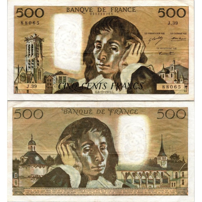 Fay.01.10 - 06/12/73 - Alph P.37 - 500 Francs Pascal