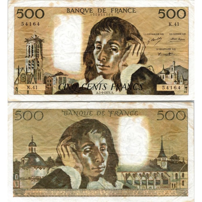 Fay.01.11 - 05/09/74 - Alph K.41 - 500 Francs Pascal