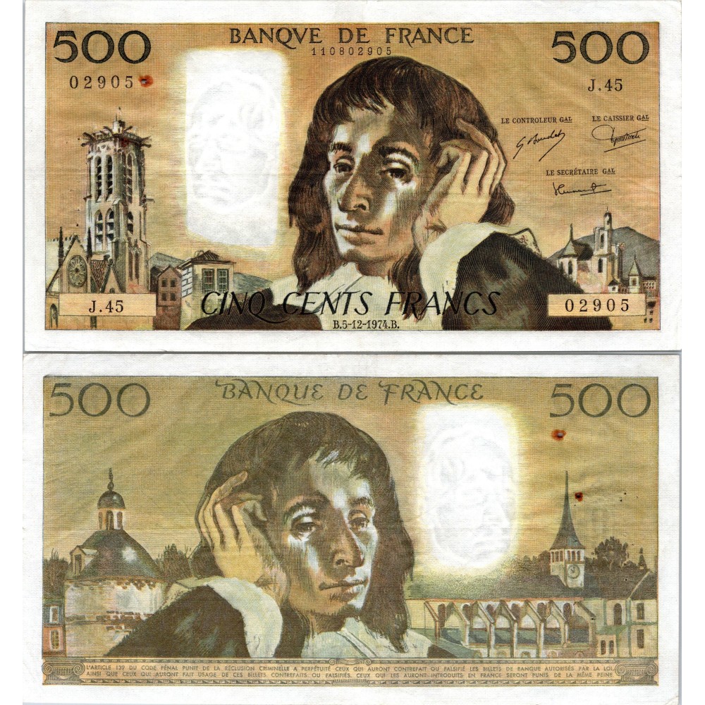 Fay.01.12 - 05/12/74 - Alph Q.47 - 500 Francs Pascal