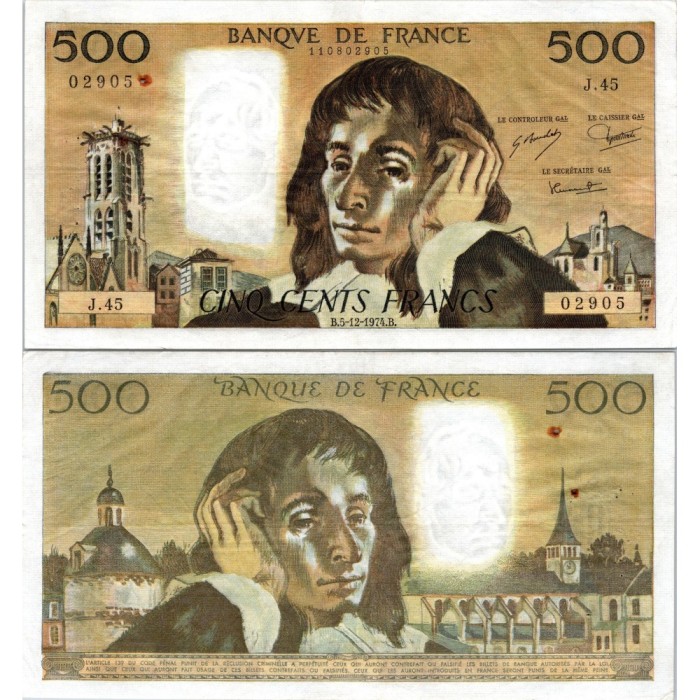 Fay.01.12 - 05/12/74 - Alph Q.47 - 500 Francs Pascal