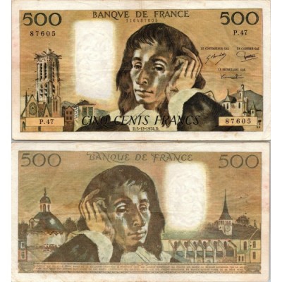 Fay.01.12 - 05/12/74 - Alph J.45 - 500 Francs Pascal