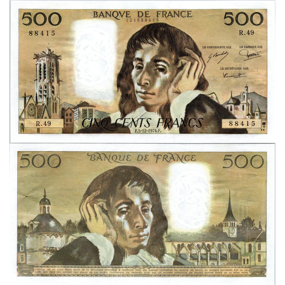 Fay.01.12 - 05/12/74 - Alph P.47 - 500 Francs Pascal