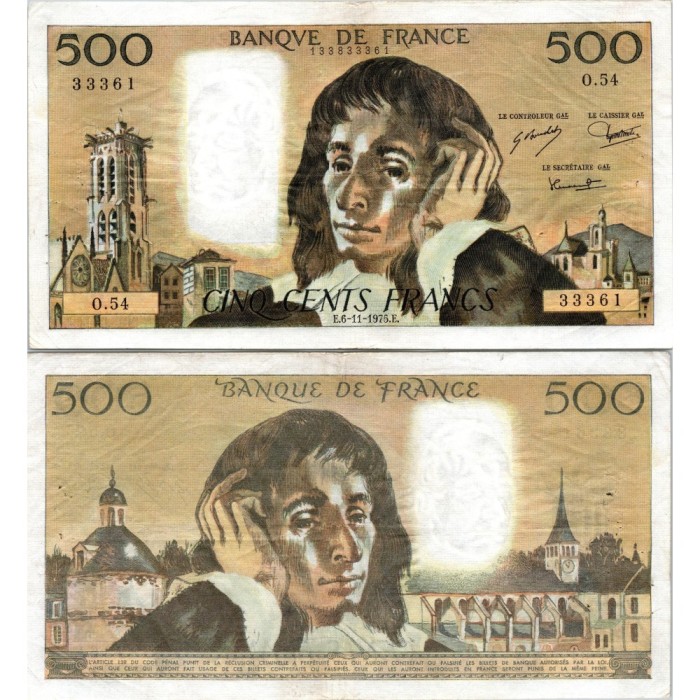 Fay.01.13 - 06/11/75 - Alph O.54 - 500 Francs Pascal