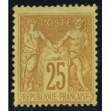 N°92 - Sage 25c Bistre sur jaune