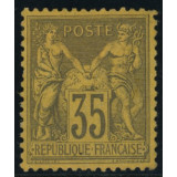 N°93 - Sage 35c Violet-noir sur jaune