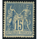 N°101 - Sage 15c Bleu papier quadrillé