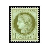 N°50 - Cérès IIIe Rép. 1c Vert-olive